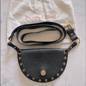 See By Chloe Kriss convertible grommet belt bag-black